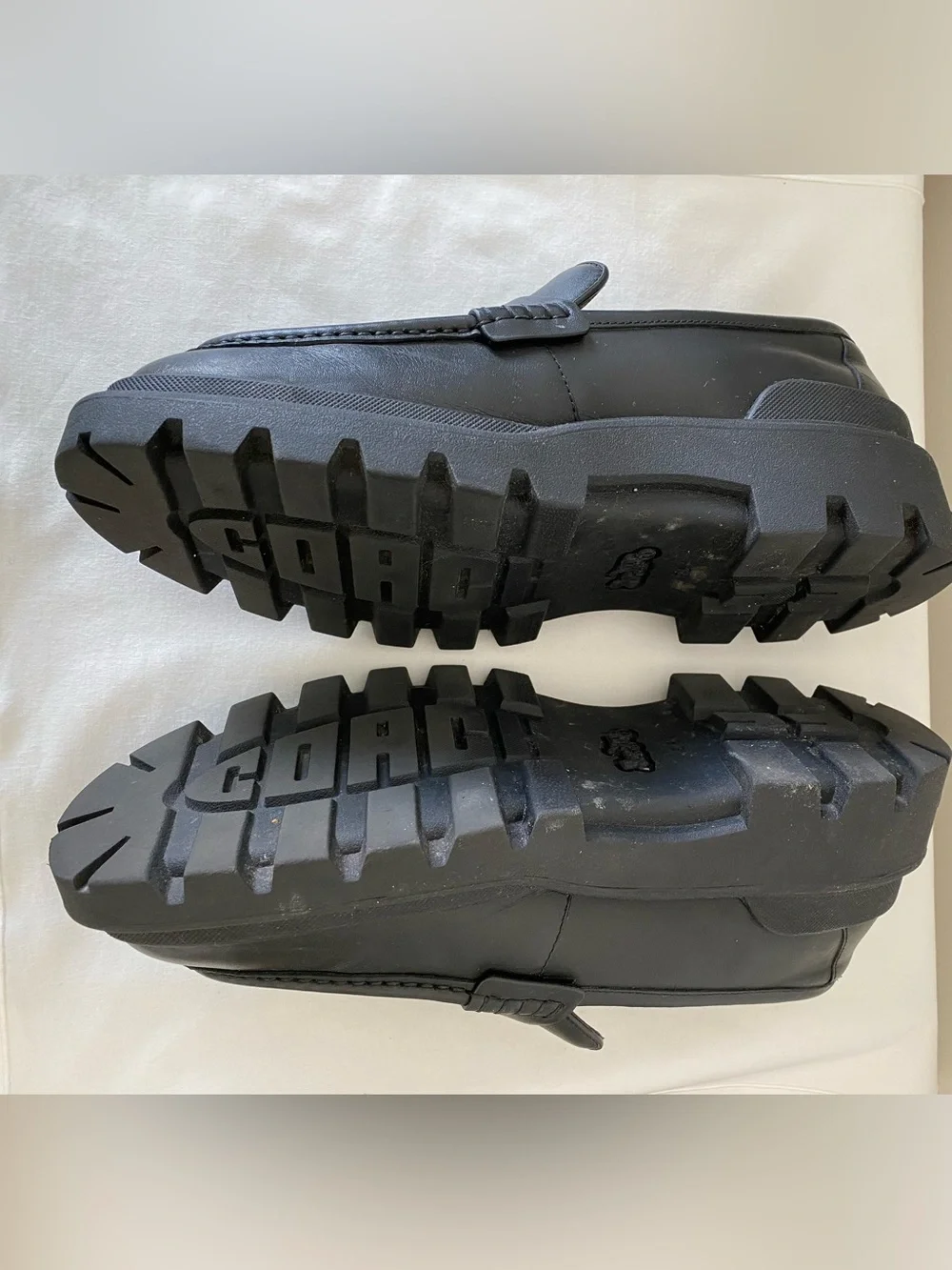 Coach Black Leather Platform Loafer Like new, worn once 9.5 mens